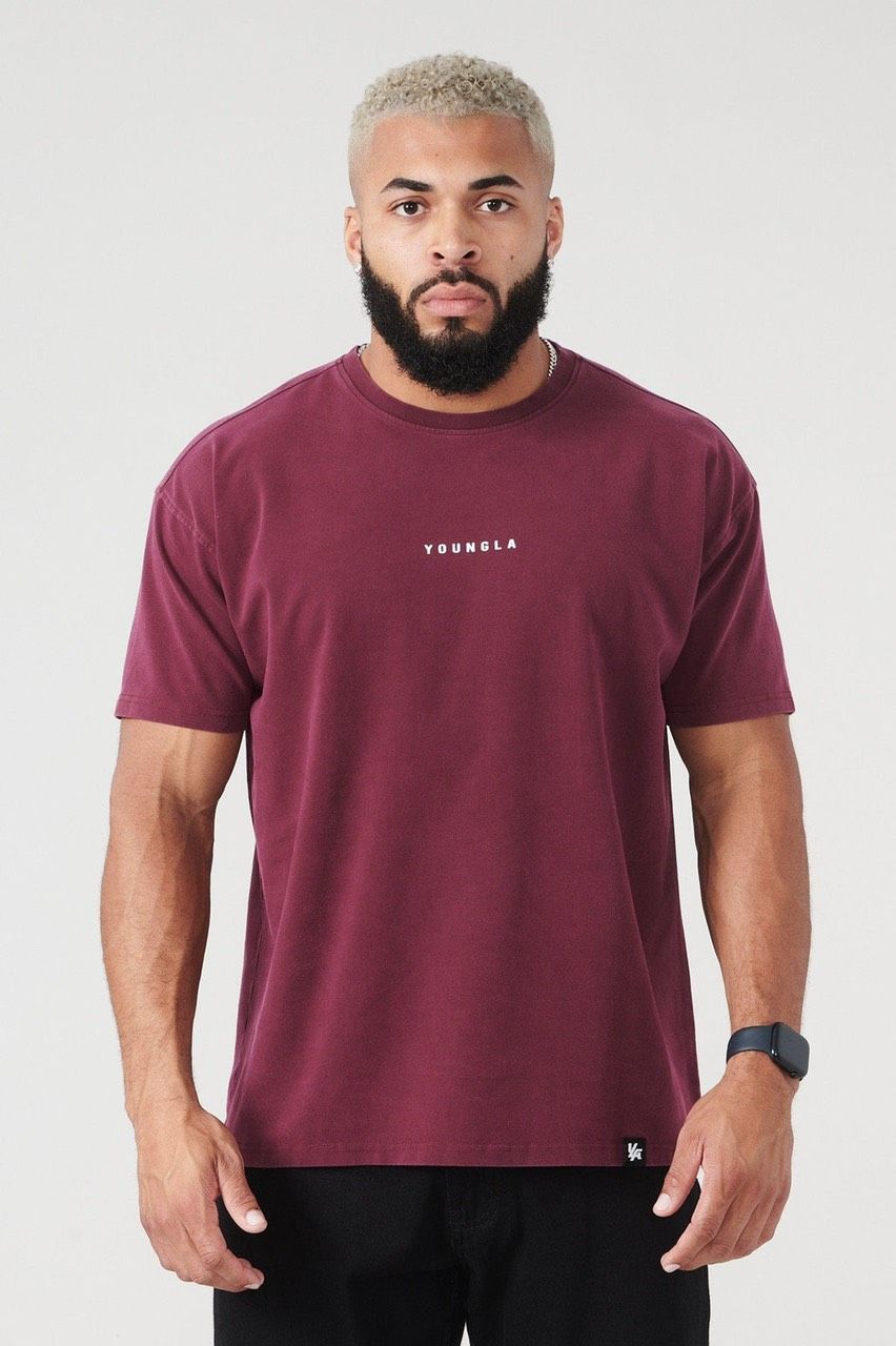 401 ESSENTIAL JACKED TEES SUMMER 23' - Burgundy Wash – LukeAesthetic