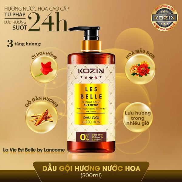 Dầu Gội Nước Hoa KOZIN LES BELLE 500ml