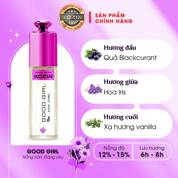 Nước hoa nữ life style KOZIN GOOD GIRL 20ml