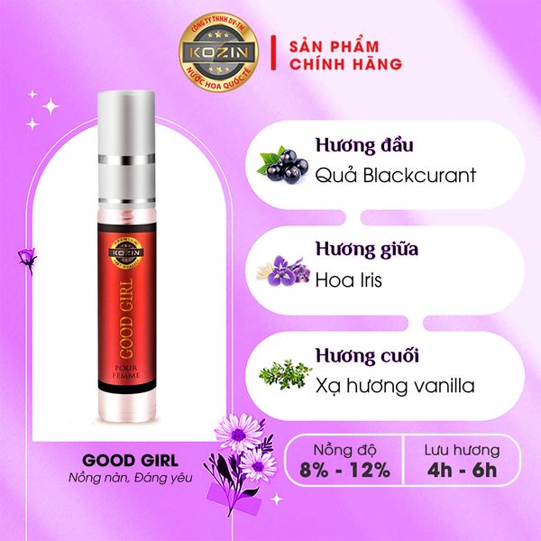 Nước hoa nữ life style KOZIN GOOD GIRL 12ml