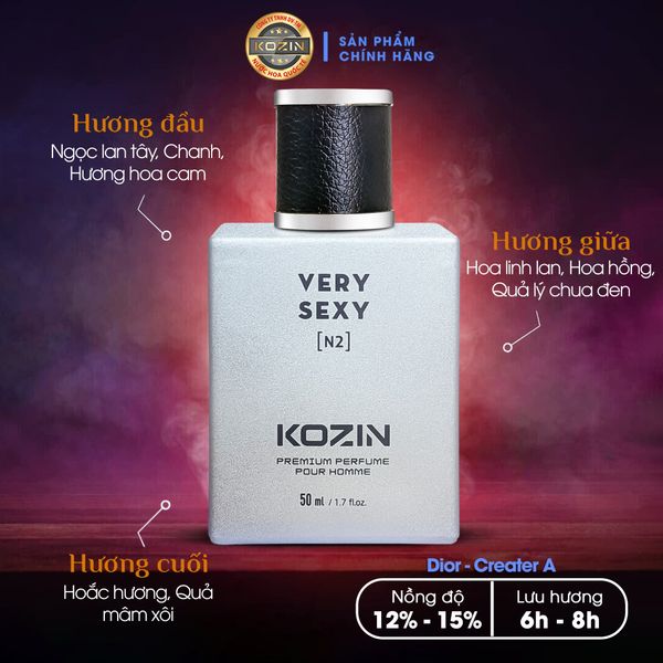 Nước hoa nữ cao cấp KOZIN VERY SEXY N2 50ml (gốc hương Dior Creater A)