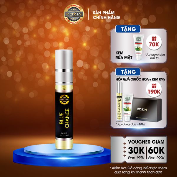 Nước hoa nam life style KOZIN BLUE CHANCE 12ml (gốc hương Bleu De Chanel by Chanel)