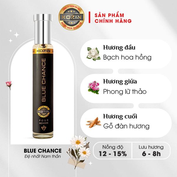 Nước hoa nam cao cấp KOZIN BLUE CHANCE 30ml