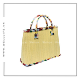  Túi cói đan thủ công quai vải TC240716 