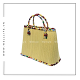  Túi cói đan thủ công quai vải TC240716 