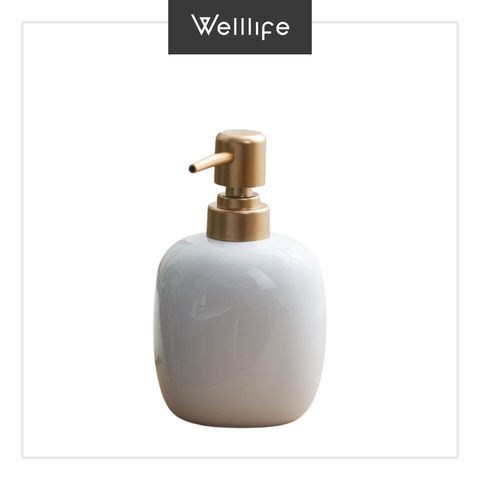  Bình đựng xà phòng tròn bằng gốm men bóng 