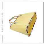  Túi cói đan thủ công quai vải TC240716 