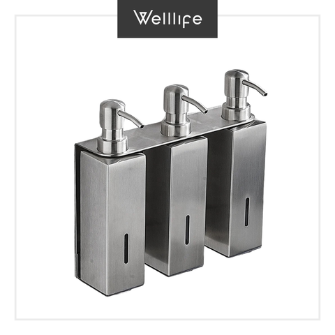  Bộ 3 bình đựng xà phòng vuông bằng kim loại 