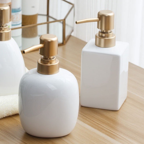  Bình đựng xà phòng vuông bằng gốm men bóng 