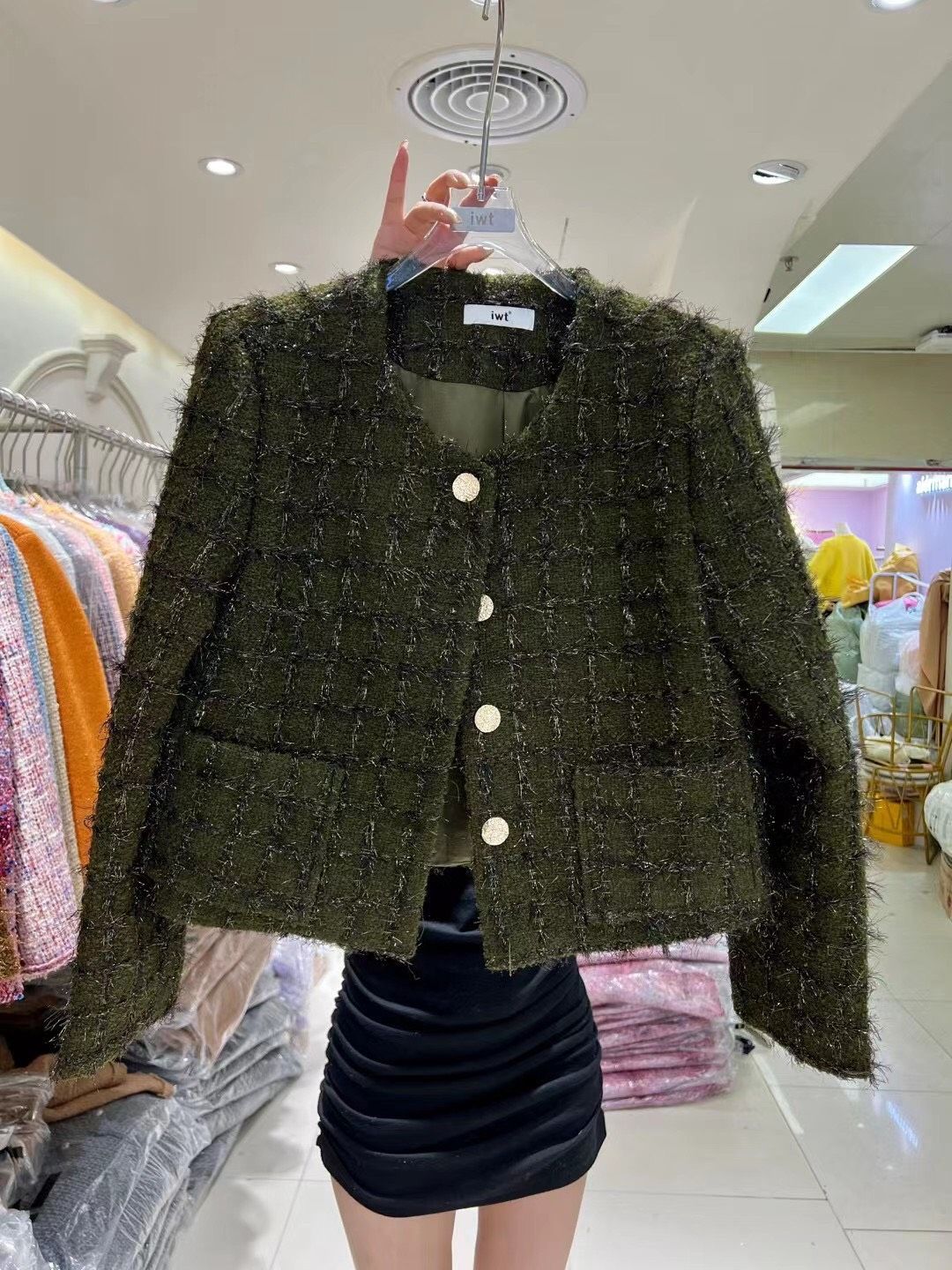 Áo dạ tweed nữ A366 Áo khoác dạ trắng cổ viền đen dài tay dáng ngắn phong  cách Hàn Quốc  Thời trang nữ Chấm Bi  Shopee Việt Nam