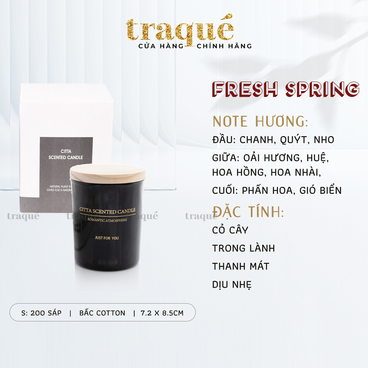 Nến ly thủy tinh nắp gỗ - Cửa hàng nến thơm Trà Quế Studio