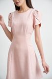  Váy mini hồng tay xếp 
