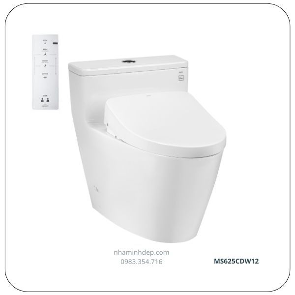 Bồn cầu 1 khối nắp rửa điện tử Toto MS625CDW12 xả nhấn