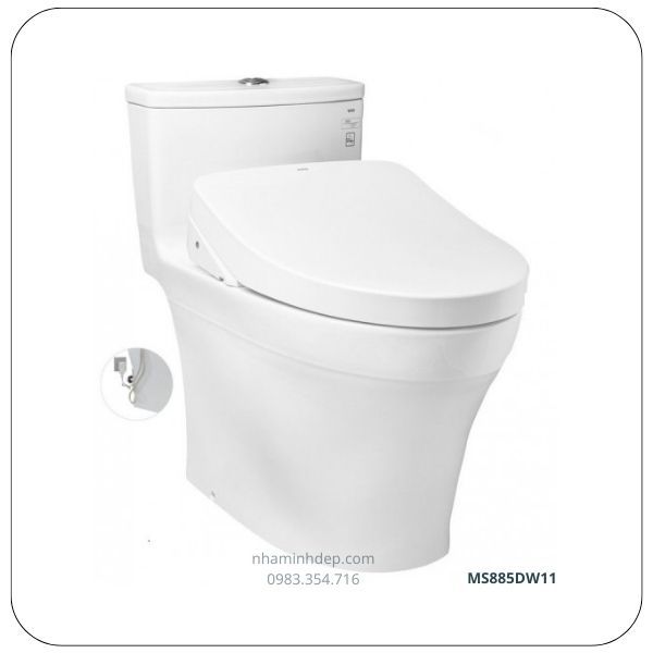 Bồn cầu 1 khối nắp rửa điện tử Toto MS885DW11 xả nhấn