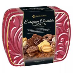 Hộp Bánh Quy đỏ Member's Mark European Chocolate Cookies (Mẩu mới)