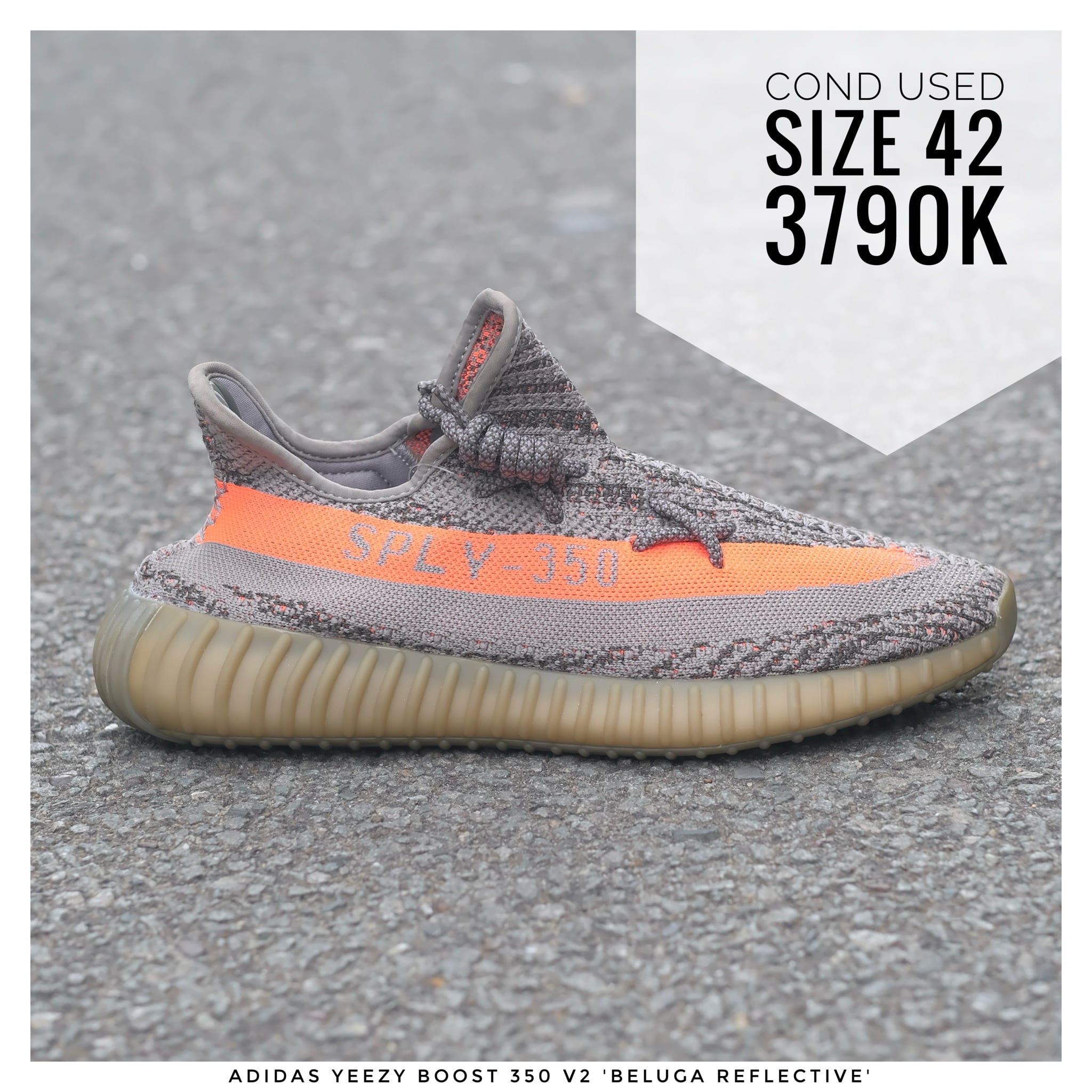 G2h Adidas Yeezy Boost 350 V2 'Beluga Reflective' 42 Giày bám bụi