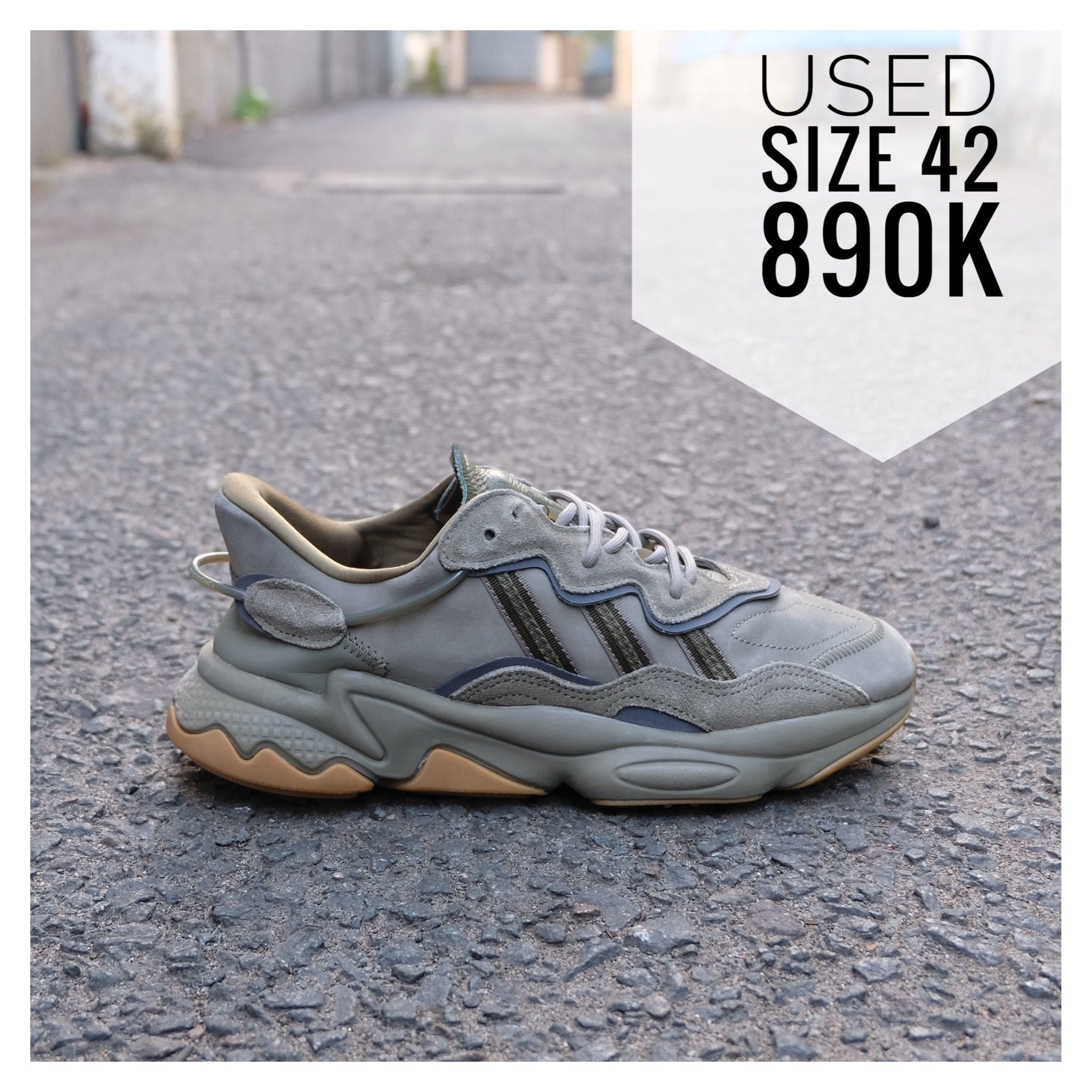 G2h Adidas Ozweego 'Trace Cargo' 42 Giày bám bụi