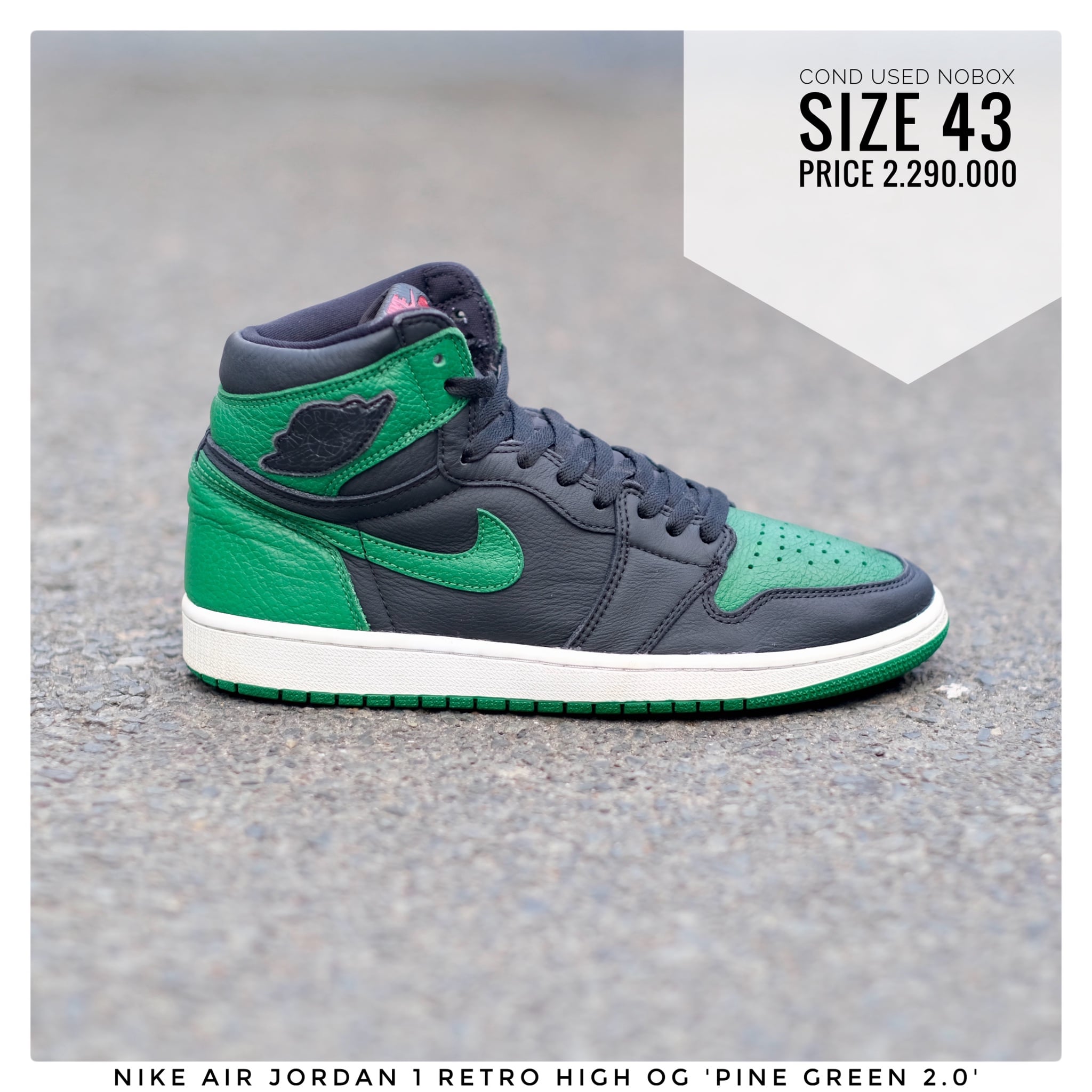 G2h Nike Air Jordan 1 Retro High OG 'Pine Green 2.0' - 43 - Giày