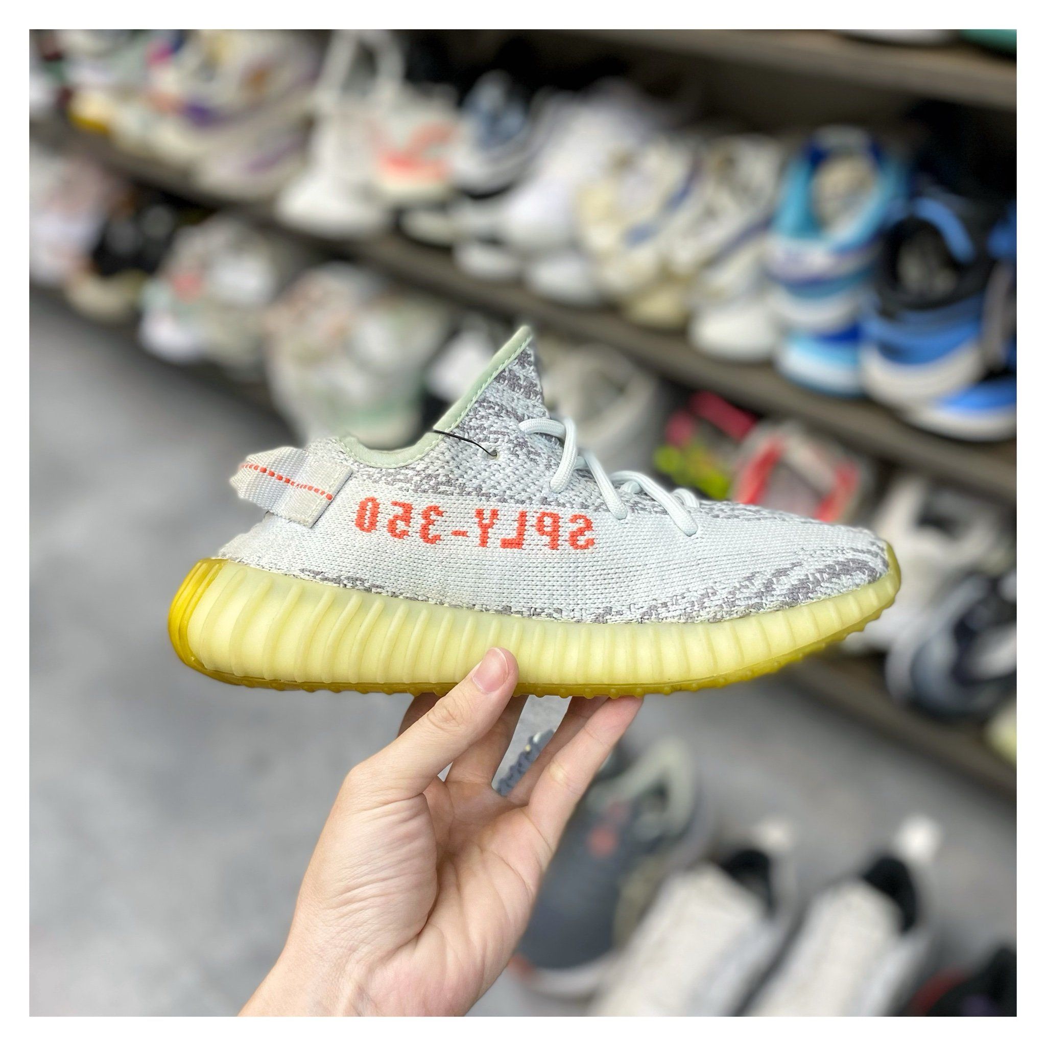 yeezy 350 cream and blue