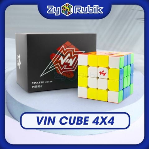  Rubik 4x4 Vin Cube 2 Phiên Bản Glossy/ UV Coated Version Stickerless- Rubic 4 Tầng Stickerless Hãng Vin- Zyo Rubik 