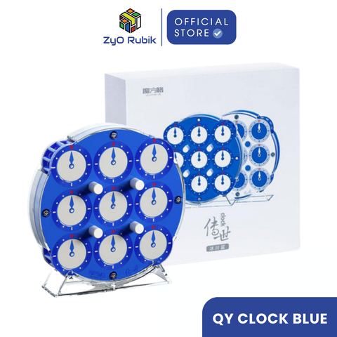  Rubik Biến Thể Qiyi Clock Blue Magnetic - Rubik Đồng Hồ Có Nam Châm - ZyO Rubik 