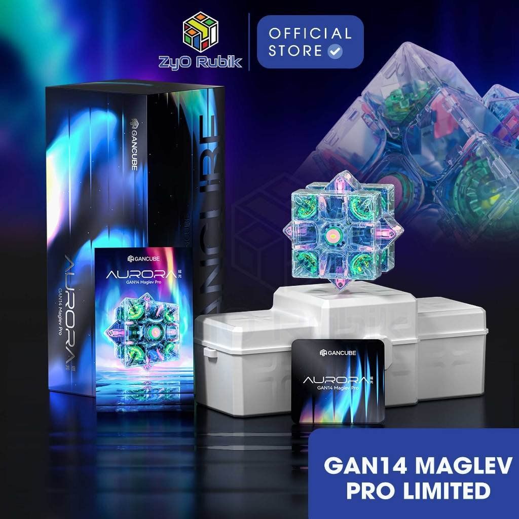 Rubik Gan 14 PRO 3x3 Magnetic MagLev UV Coated Aurora Limited Edition ZyO Rubik
