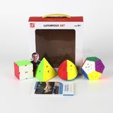  Combo 4 Rubik (Qiming -Pyraminx,Qicheng -Skewb,Qiheng S-Megaminx,Mastermorphix) Set 4 QiYi ( Không viền ) - ZyO Rubik 