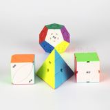  Combo 4 Rubik (Qiming -Pyraminx,Qicheng -Skewb,Qiheng S-Megaminx,Ivy cube) SET 5 QiYi ( Không Viền ) - ZyO Rubik 