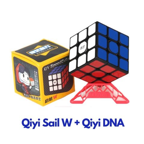  Rubik 3x3 Combo Qiyi Sail W + Đế QiYi DNA ( Full màu ) - ZyO Rubik 