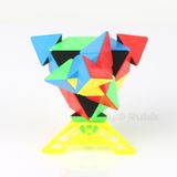  Rubik 3x3 Pyraminx Meilong Stickerless + Đế Qiyi Full màu - ZyO Rubik 