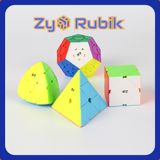  Combo 4 Rubik (Qiming -Pyraminx,Qicheng -Skewb,Qiheng S-Megaminx,Mastermorphix) Set 4 QiYi ( Không viền ) - ZyO Rubik 