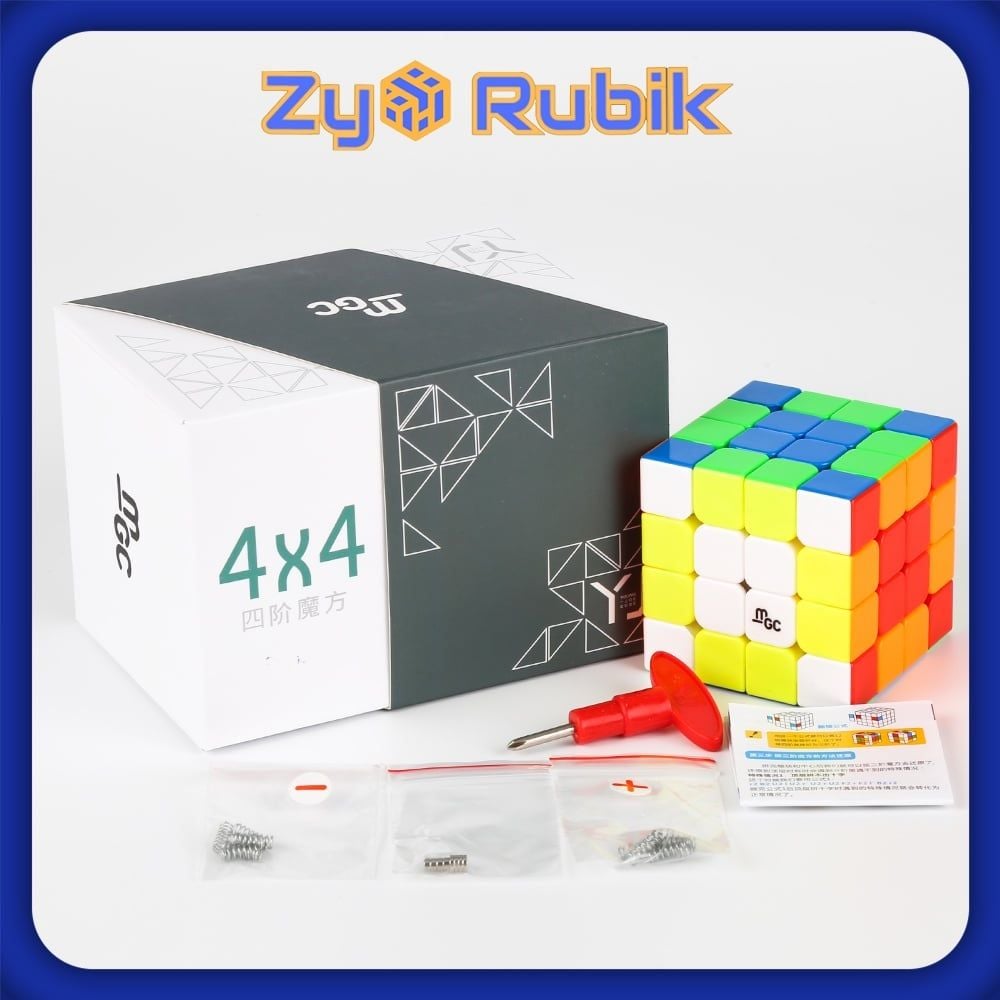  Rubik 4x4 YJ MGC 4x4 Stickerless/ Rubik 4x4x4 YongJun MGC 4x4 Không Viền (Hãng mod Nam châm) - Zyo Rubik 