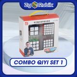  Combo 4 Rubik (Qidi 2x2,Sailing 3x3,Qiyuan 4x4, Qizheng 5x5) SET 1 QiYi ( Viền Đen ) - ZyO Rubik 