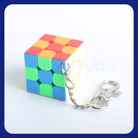  [ Phụ Kiện Rubik] Móc Khóa Hình Rubik 3x3 Moyu Stickerless - Đồ Chơi Trang Trí- Đồ Chơi Trí Tuệ- Zyo Rubik 