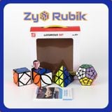  Combo Rubik/ Qiyi Set 3/ Qiyi Skewb, Qiyi Pyraminx, Qiyi Ivy, Qiyi Megaminx ( Viền Đen ) - ZyO Rubik 