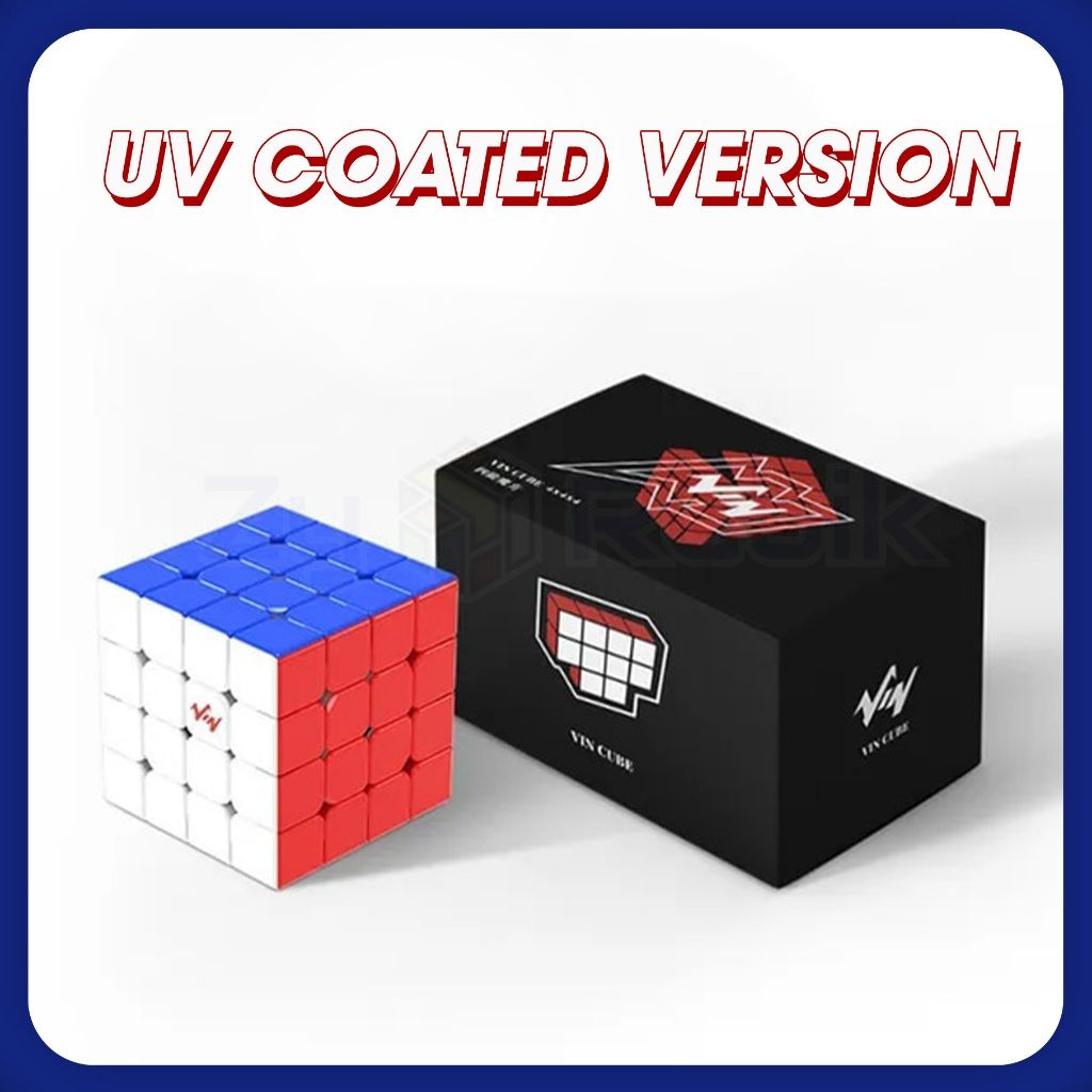  Rubik 4x4 Vin Cube 2 Phiên Bản Glossy/ UV Coated Version Stickerless- Rubic 4 Tầng Stickerless Hãng Vin- Zyo Rubik 