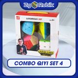  Combo 4 Rubik (Qiming -Pyraminx,Qicheng -Skewb,Qiheng S-Megaminx,Mastermorphix) Set 4 QiYi ( Không viền ) - ZyO Rubik 