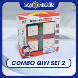  Combo Rubik - Qiyi Set 2 - Qiyi 2x2, Qiyi 3x3, Qiyi 4x4, Qiyi 5x5 ( Stickerless Không Viền ) - Zyo Rubik 