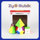  Combo 4 Rubik (Qiming -Pyraminx,Qicheng -Skewb,Qiheng S-Megaminx,Mastermorphix) Set 4 QiYi ( Không viền ) - ZyO Rubik 