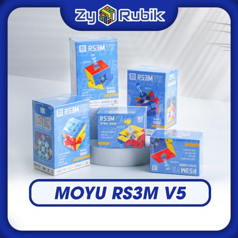  Rubik 2023 Moyu RS3m V5 5 Phiên Bản Magnetic/ Maglev/ Ballcore UV Kèm Đế Robot- Rubik Rs3m V5 Stickerless- Zyo Rubik 