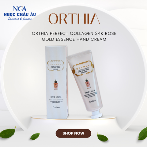  Kem dưỡng da tay tinh chất hoa hồng vàng 24K Orthia Perfect Collagen 24K Rose Gold Essence Hand Cream 