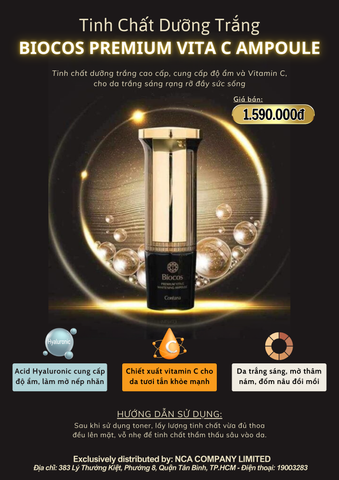  Tinh chất dưỡng trắng Biocos Premium Vita C Ampoule 