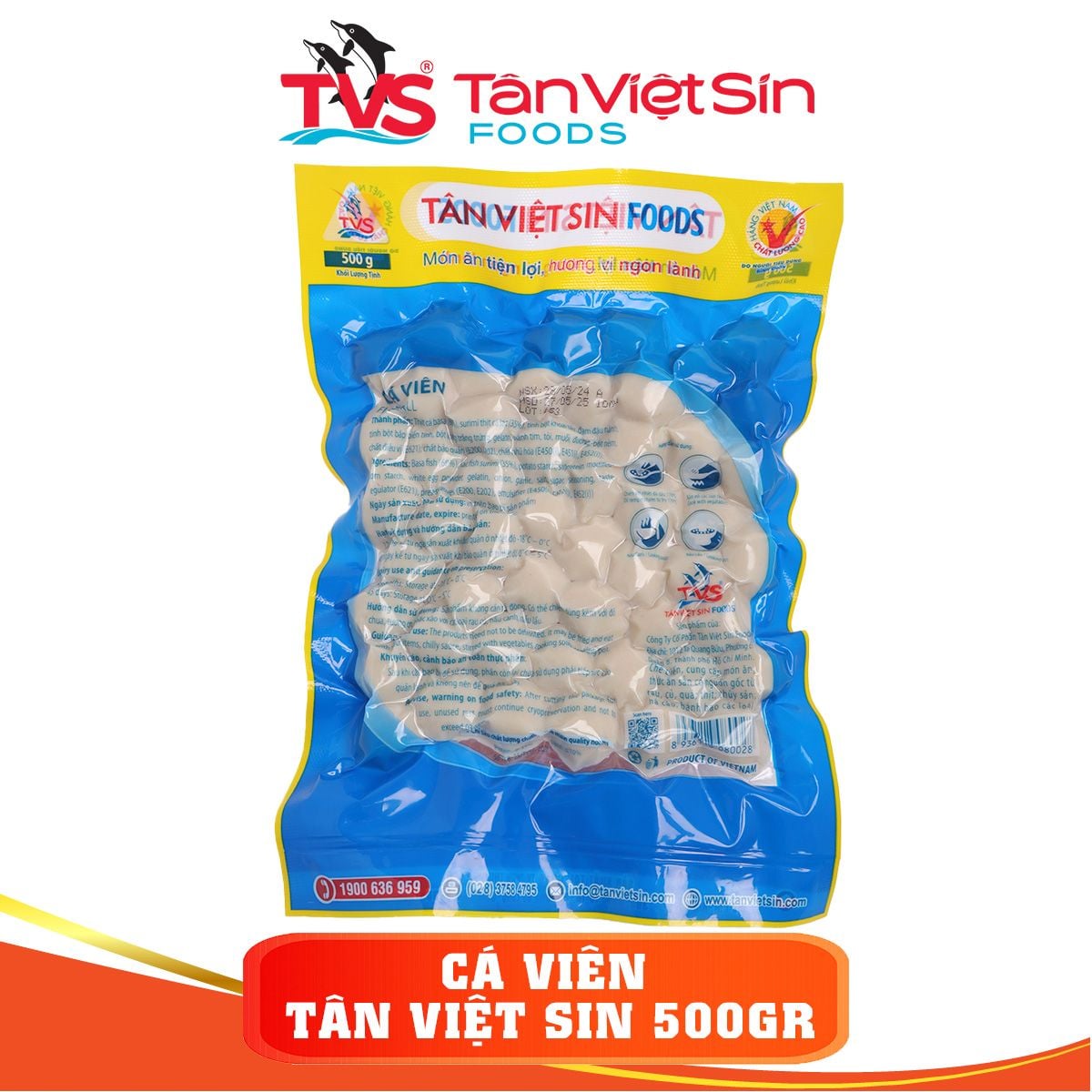  Cá viên Tân Việt Sin 500g loại 100v/kg 