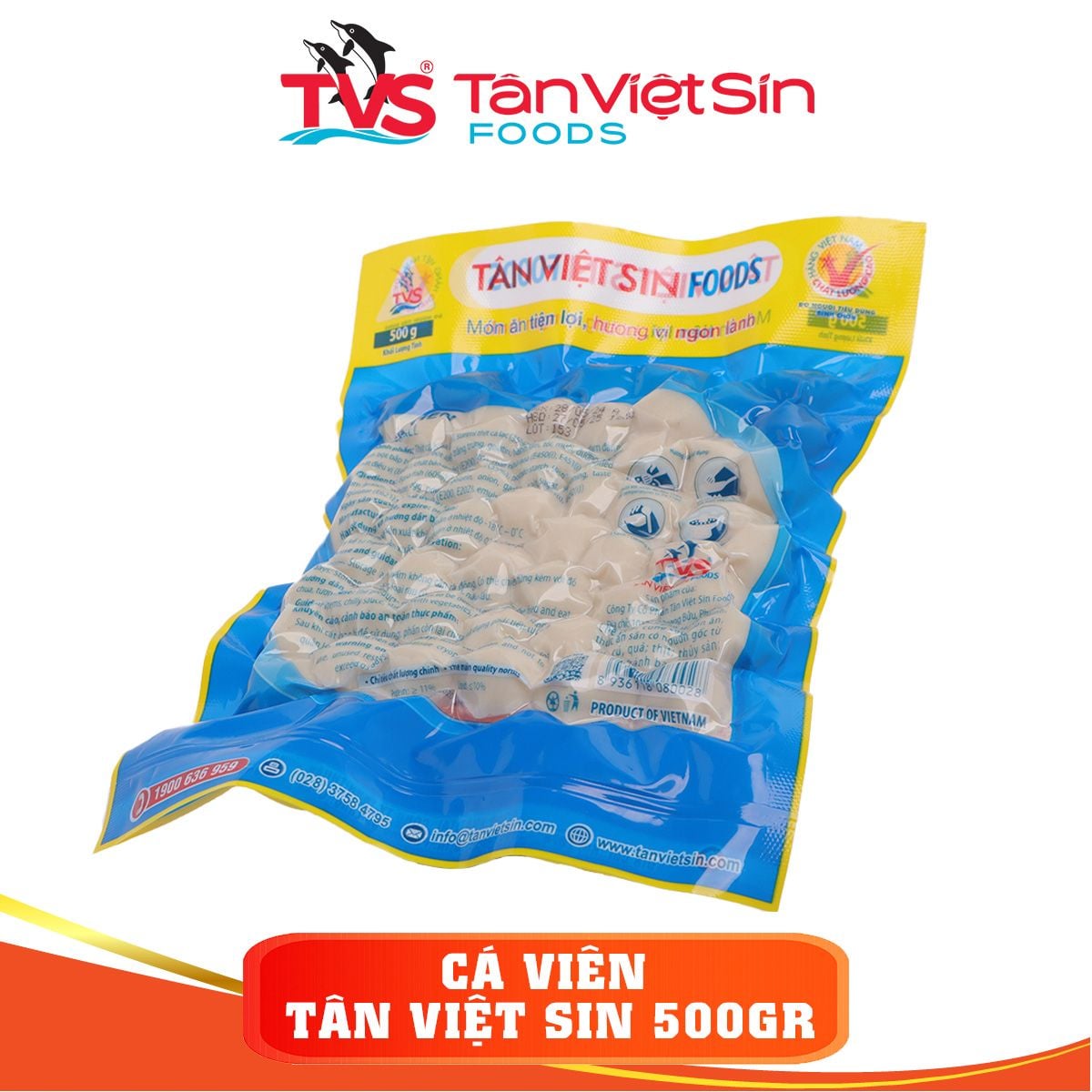  Cá viên Tân Việt Sin 500g loại 100v/kg 