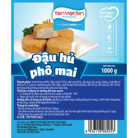  Đậu Hủ Phô Mai 1000g loại 20-21g/viên (không chiên) 