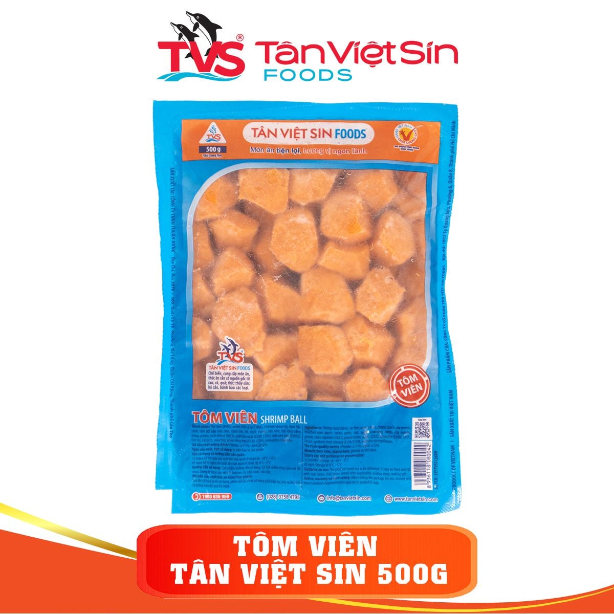  Tôm viên Tân Việt Sin 500g loại 160v/kg 