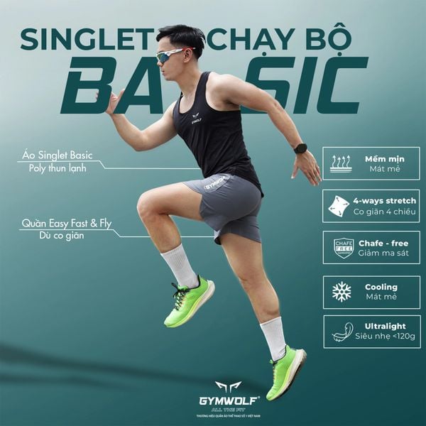  Áo Ba Lỗ Thể Thao Thương Hiệu Gymwolf  - Màu Navy 