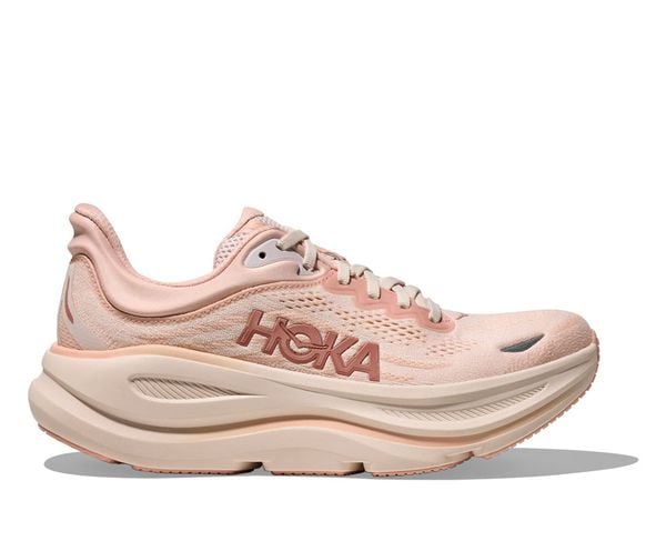  Giày Chạy Bộ Nữ Hoka Bondi 9 Wide Road - Rose Latte / Rose Cream 