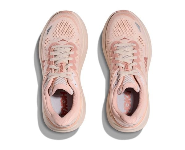 Giày Chạy Bộ Nữ Hoka Bondi 9 Wide Road - Rose Latte / Rose Cream 