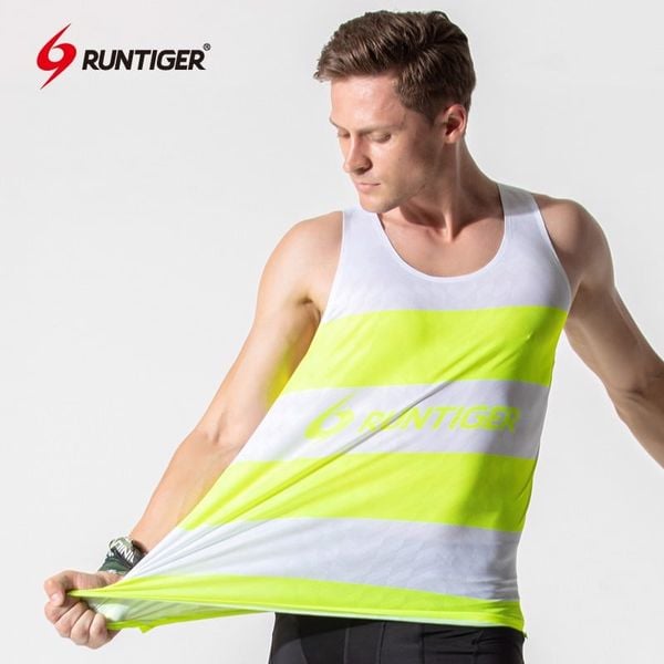  Áo Cọc Tay Nam RunTiger SS21-10M-1 - Màu Vàng Trắng 